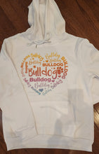 Bulldog - "Bulldog" in the Shape of a Heart Hooded Sweatshirt