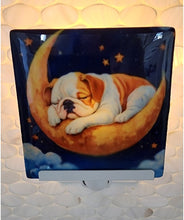 English Bulldog - Sleeping on the Moon Ceramic Night Light