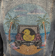 Sports vehicle - Duck & Tropical Island Rhinestone Denim Jacket