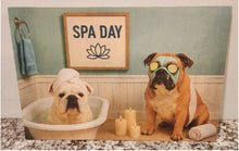 English Bulldog - "Spa Day" Solid Birch Wood Wall Art