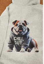 English Bulldog - "Chill Out" Zip-up Hooded Sweatshirt