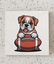 English Bulldog - With A Football Wood Magnet