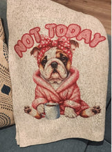 English Bulldog - "Not Today" Gray Sweater Blanket, 50" x 60"