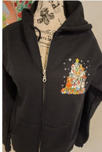 Pitbull - Pile of Dogs Forming A Christmas Tree with Star Zip-Up Hooded Sweatshirt