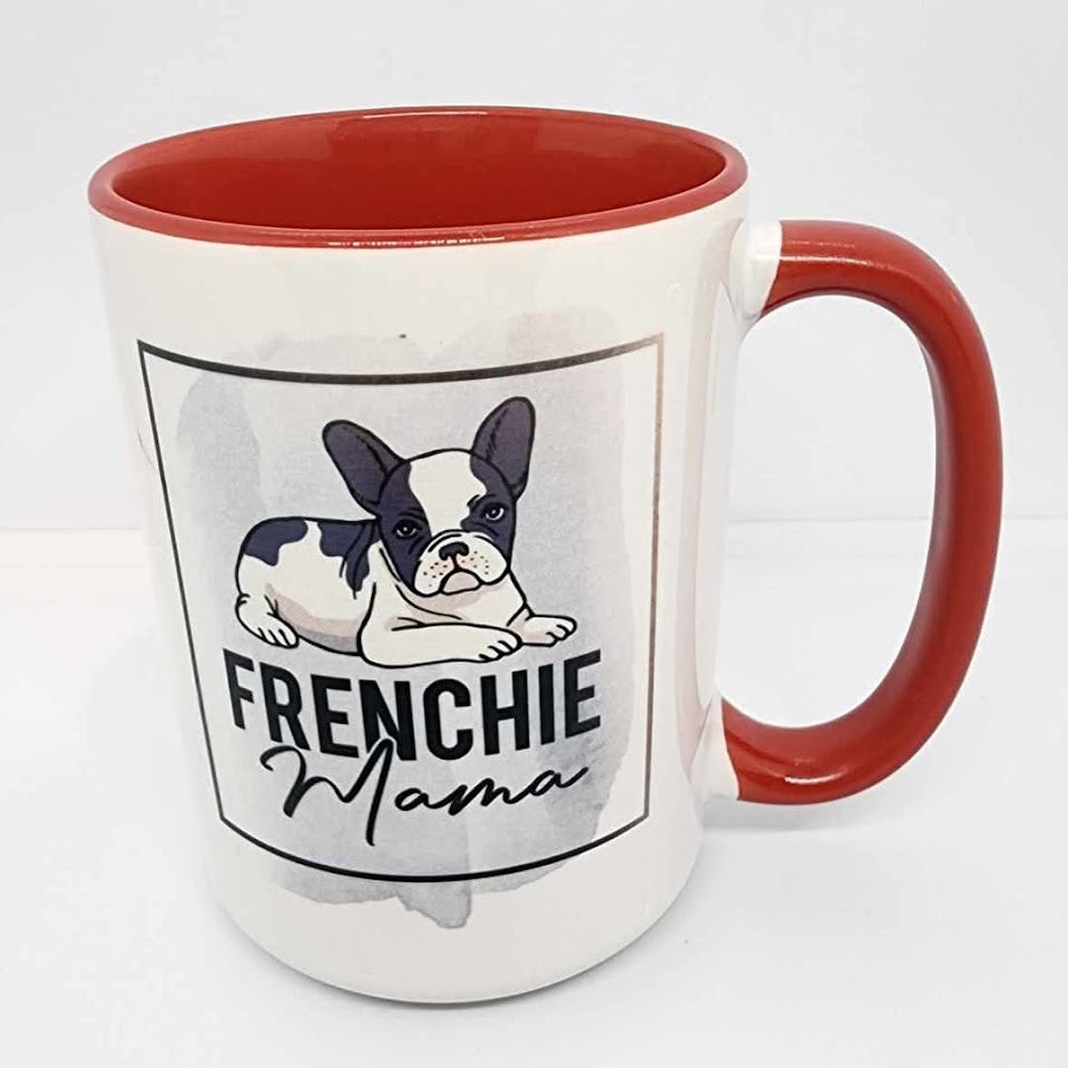 Frenchie Mama Ceramic Mug, 15 oz.