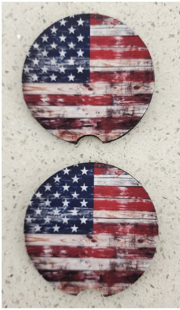 American Flag Car Coasters