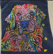 Golden Retriever Rhinestone Zip-up Hooded Sweatshirt