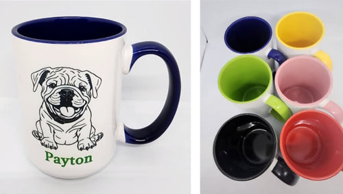 Custom English Bulldog with Name Mug, 15 oz.