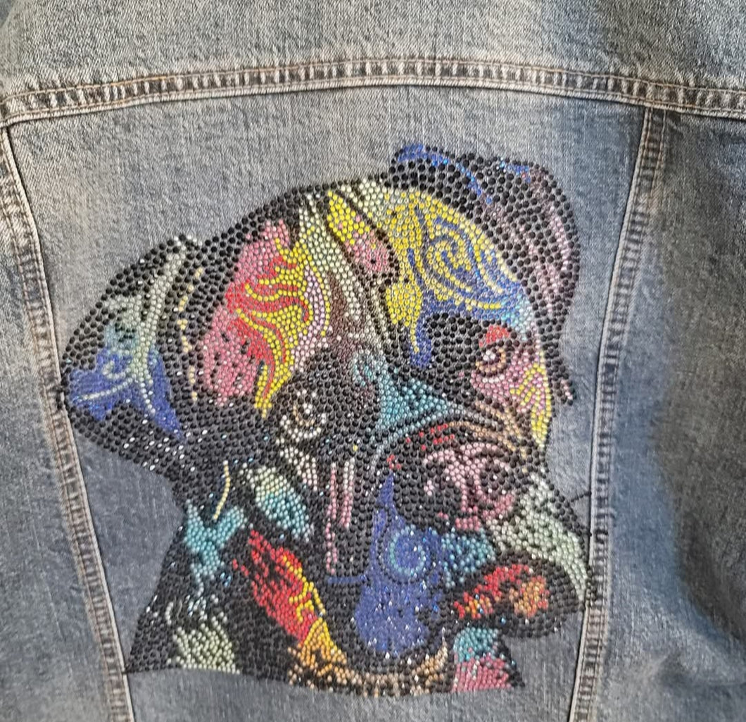 BoxerRhinestone Denim Jacket