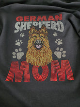 German Shepherd Mom Rhinestone Zip-up Hooded Sweatshirt