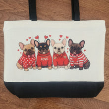 French Bulldog - 4 Frenchies in Sweaters Two-Tone Tote