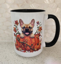 French Bulldog - In a Pumpkin with Leaves Ceramic Mug, 15 oz.