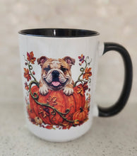 English Bulldog - In a Pumpkin with Leaves Ceramic Mug, 15 oz.