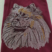 Keeshond Rhinestone Zip-up Hooded Sweatshirt