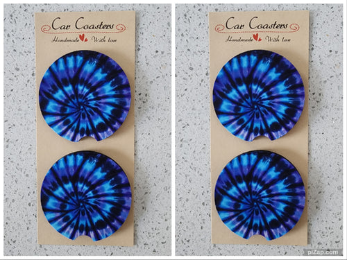 Pattern Tie Dye Car Coasters, Set of 4