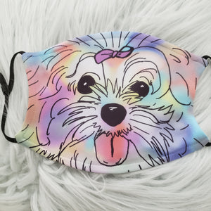 Watercolor Fluffy Pup Mask