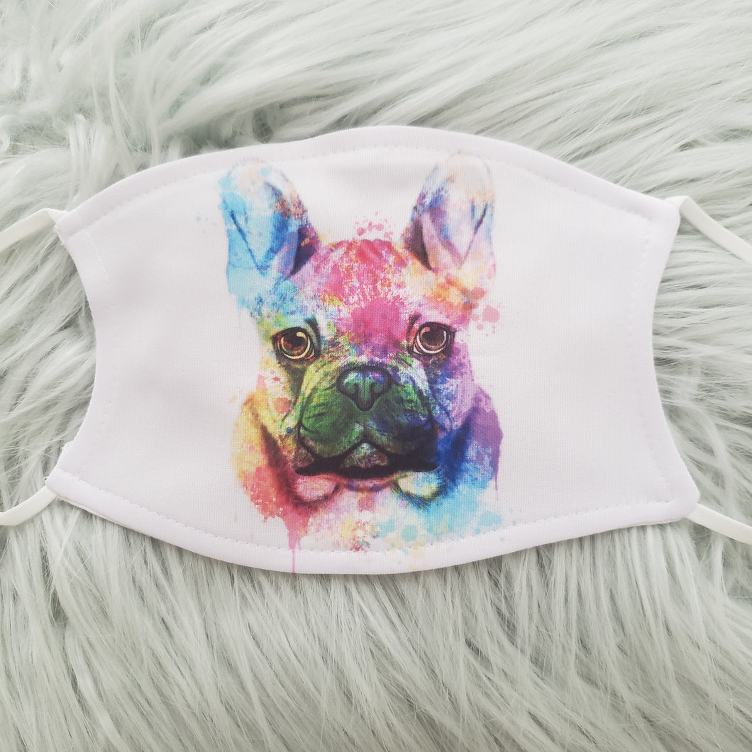 Frenchie Watercolor Mask