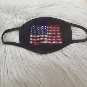 Rhinestone American Flag Mask