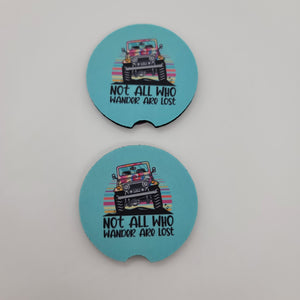Jeep "Not All Who Wander Are Lost" Car Coasters