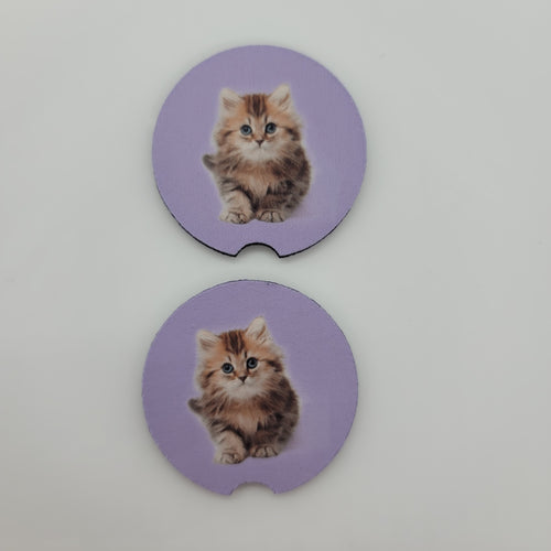 Cute Kitten Car Coasters