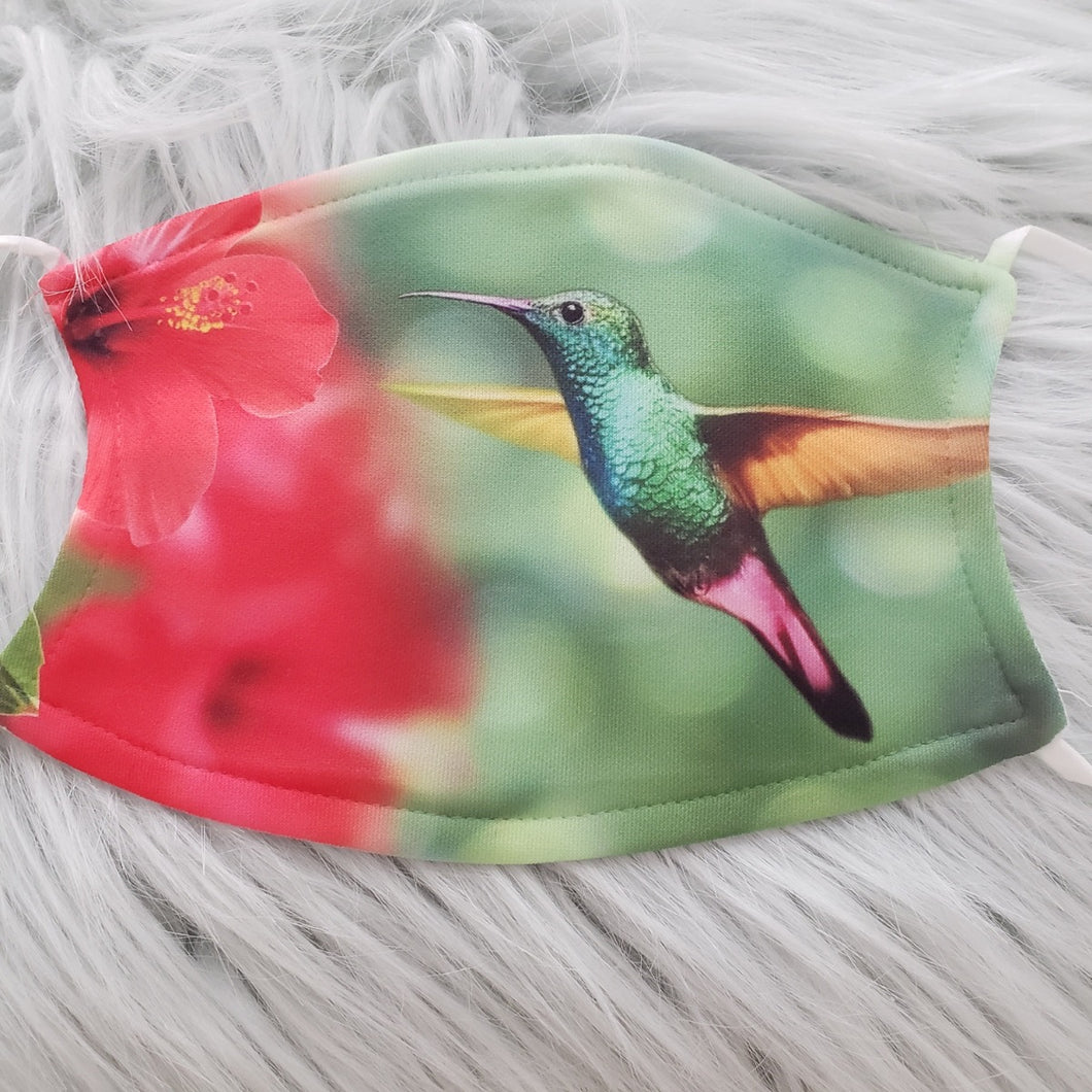 Hummingbird with Trumpet Flowers Mask