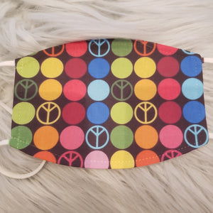 Rainbow Polka Dot Peace Mask