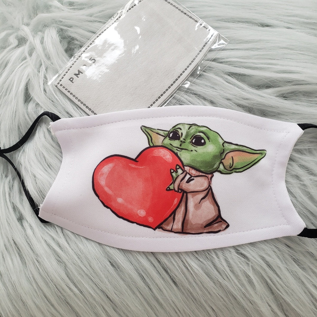 Baby Yoda Love Mask