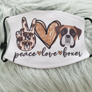 Peace Love Boxer Mask