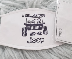 Jeep "A Girl...Her Dogs, And Her Jeep" Mask