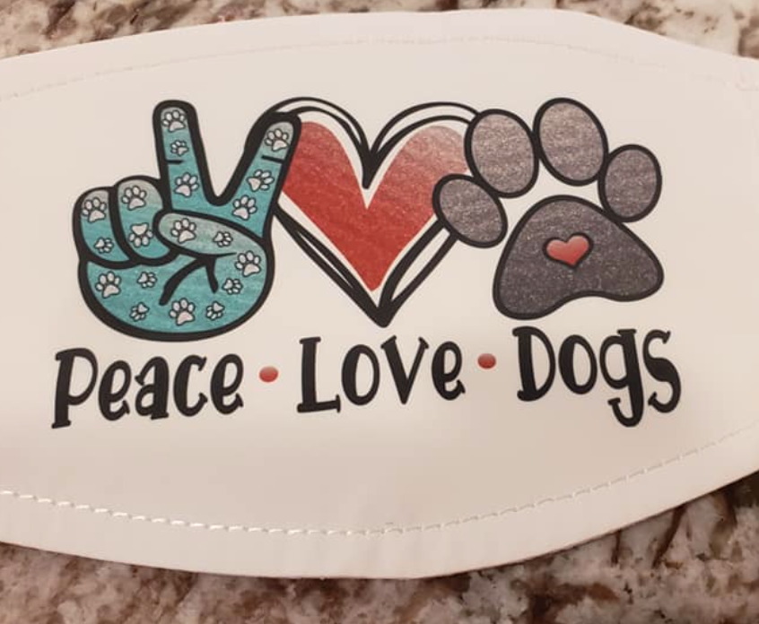 Peace, Love, Dogs Mask
