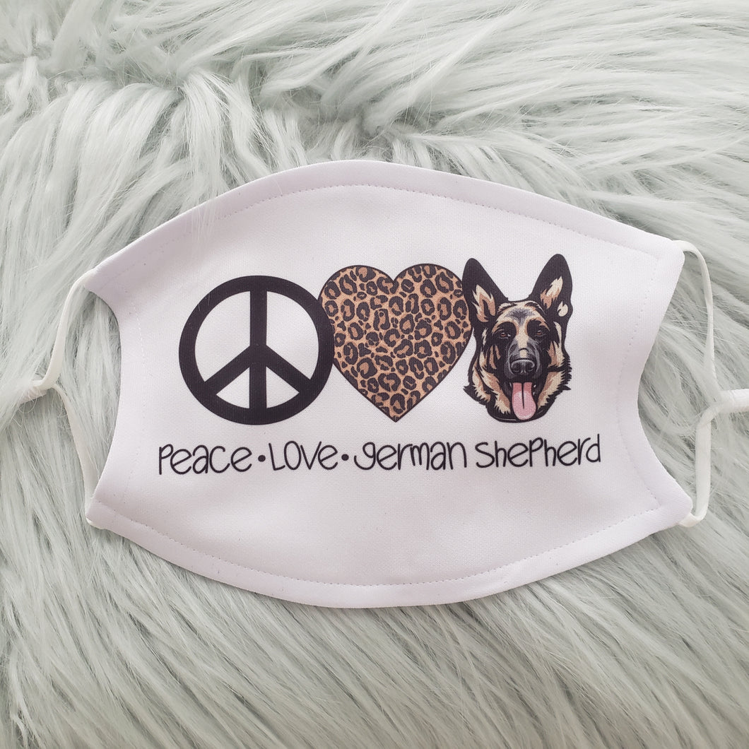 Peace Love & Shepherds Mask